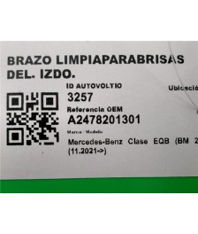 Brazo Limpiaparabrisas Delantero Izquierdo